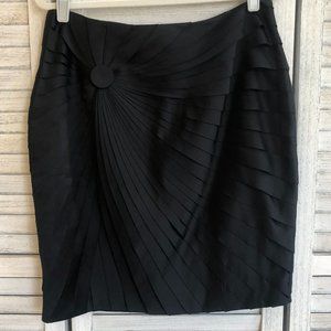 NWT Calvin Klein Black Satin-like Multi-layered Pencil Skirt M